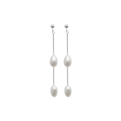 Freshwater Pearl Sterling Silver Drop Earrings