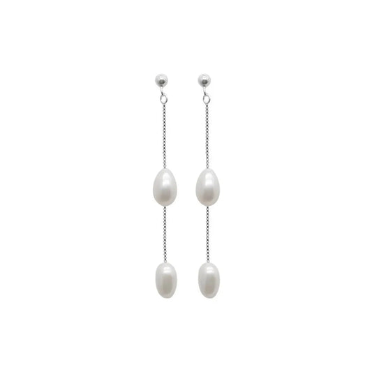 Freshwater Pearl Sterling Silver Drop Earrings