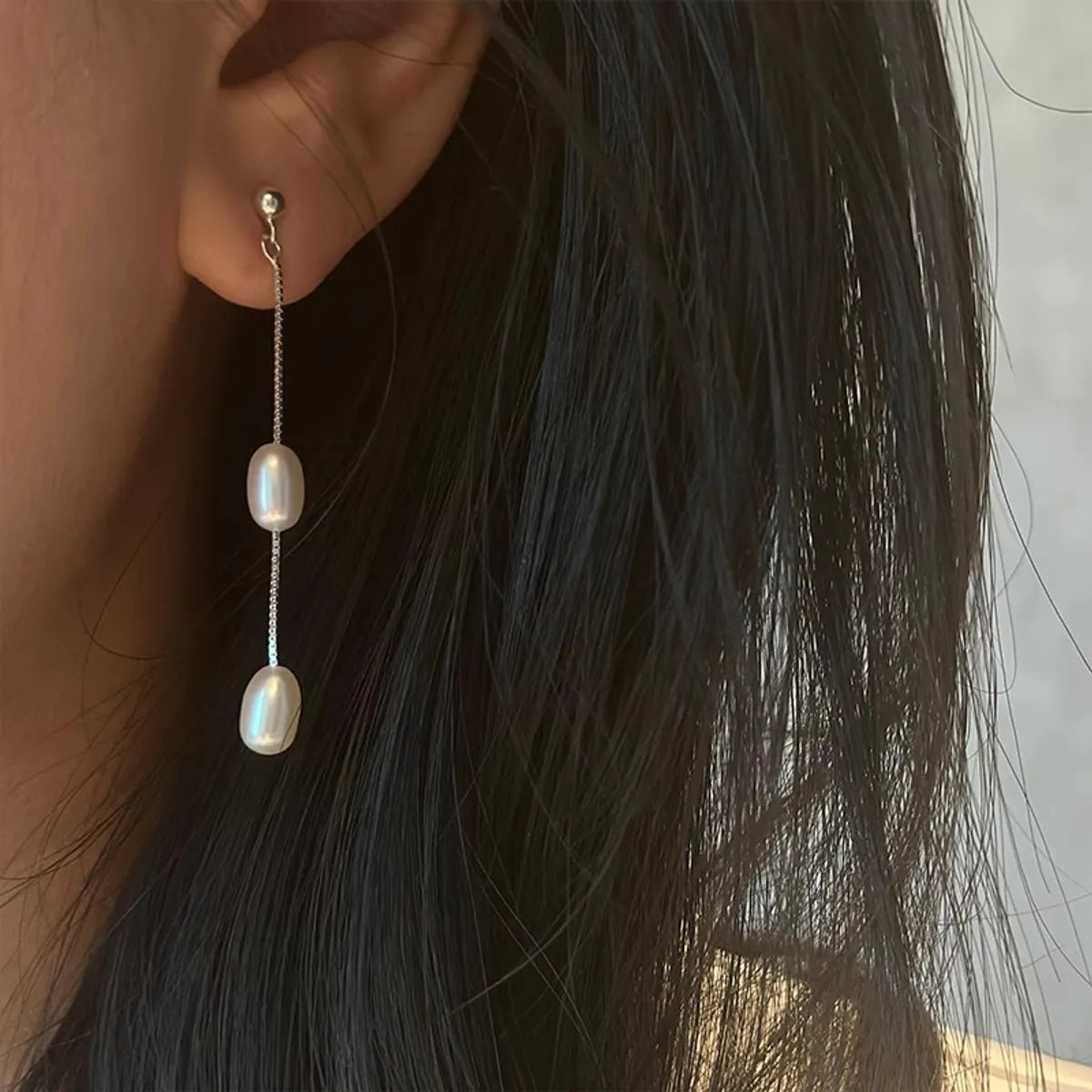 Freshwater Pearl Sterling Silver Drop Earrings