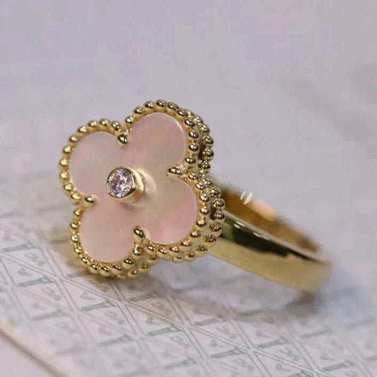 Clovers The Pink MOP Gold Diamond Ring