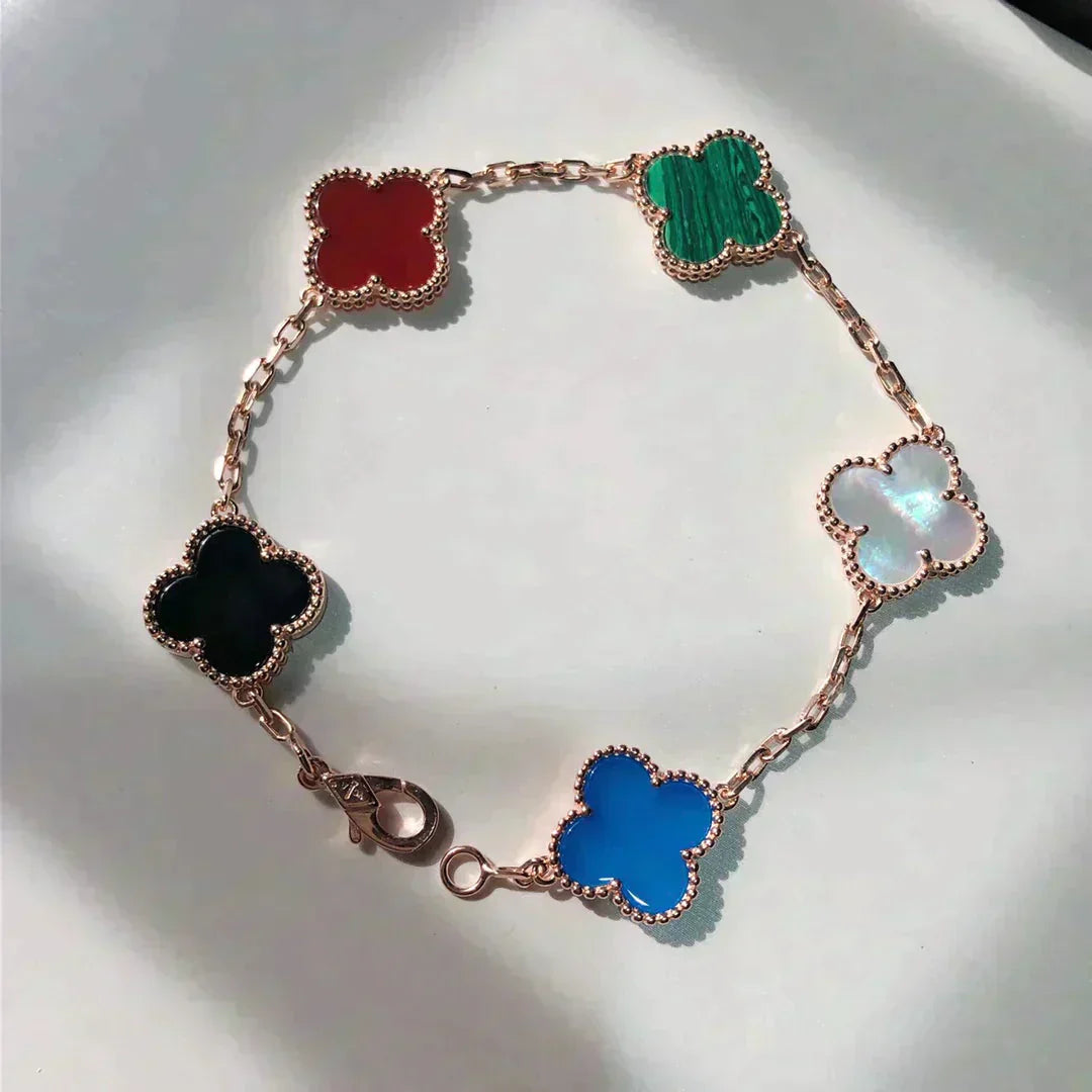 Clovers 5 Motifs Multicolor Bracelet