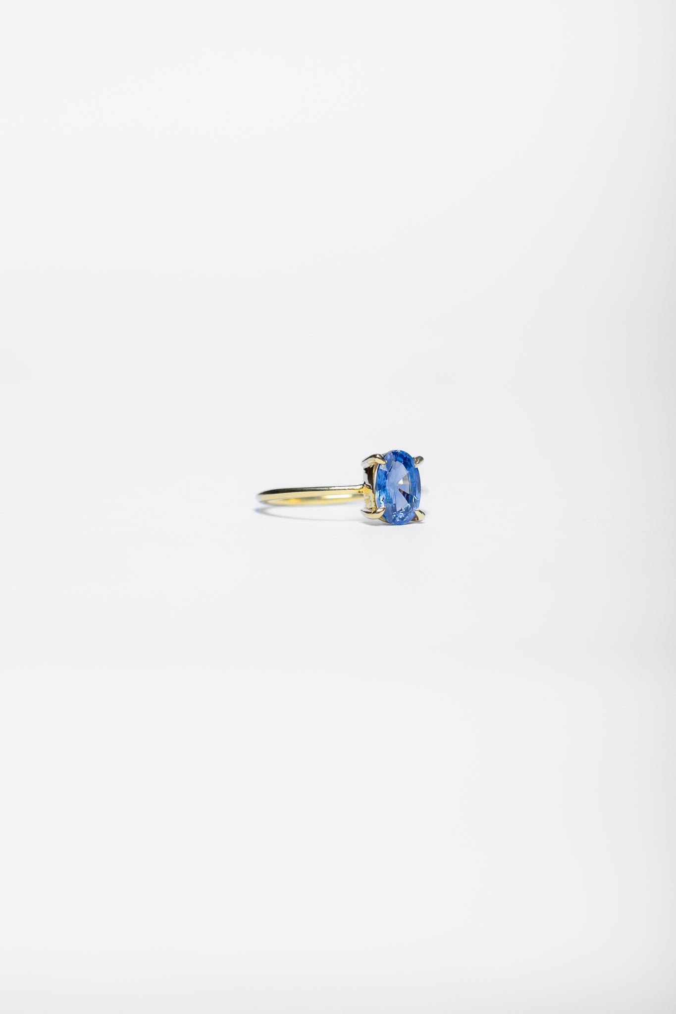 14K Blue Sapphire Solitaire Ring