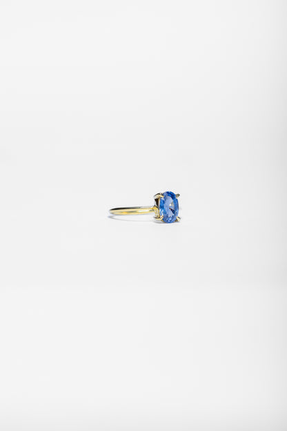 14K Blue Sapphire Solitaire Ring