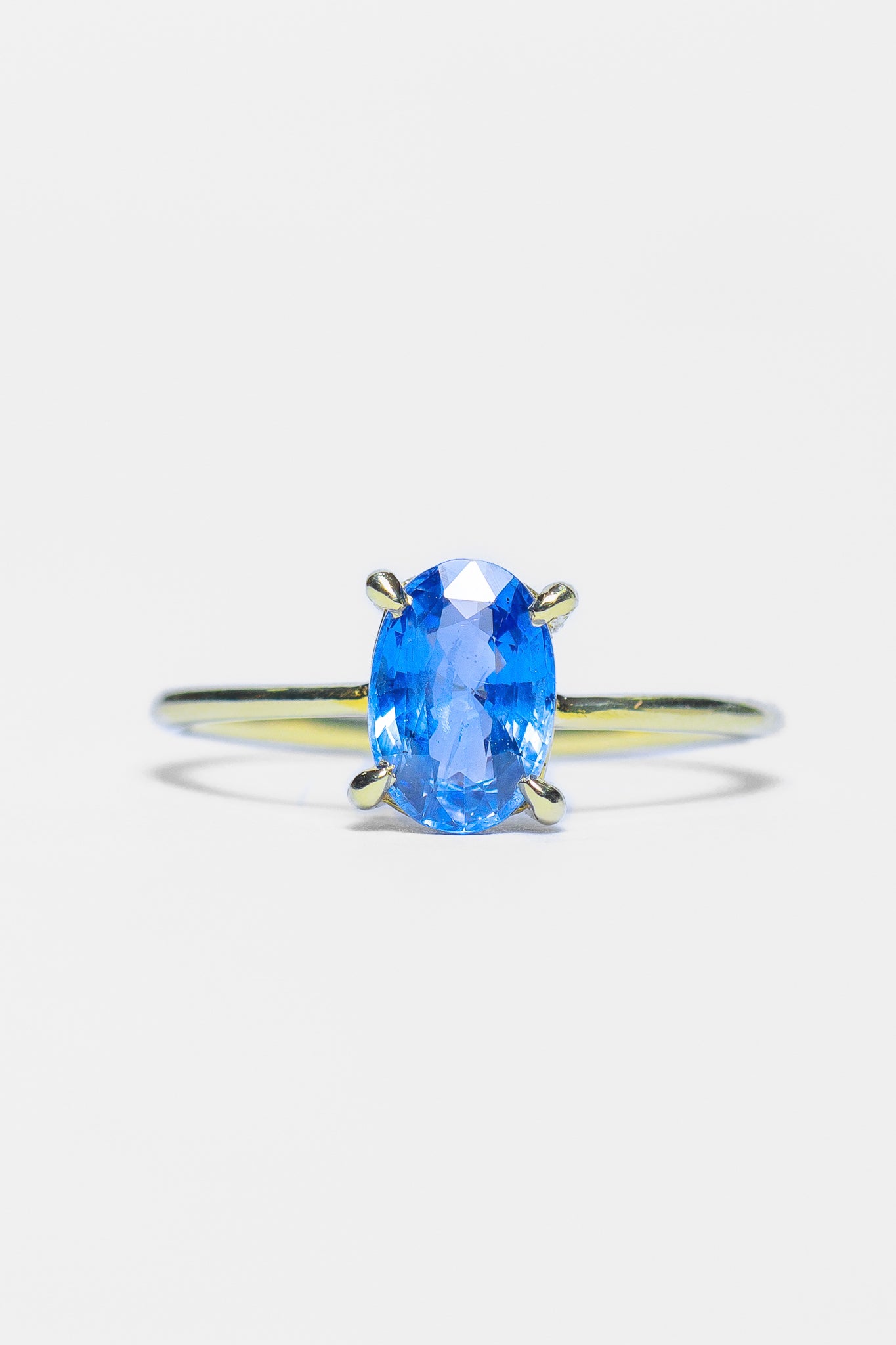 14K Blue Sapphire Solitaire Ring