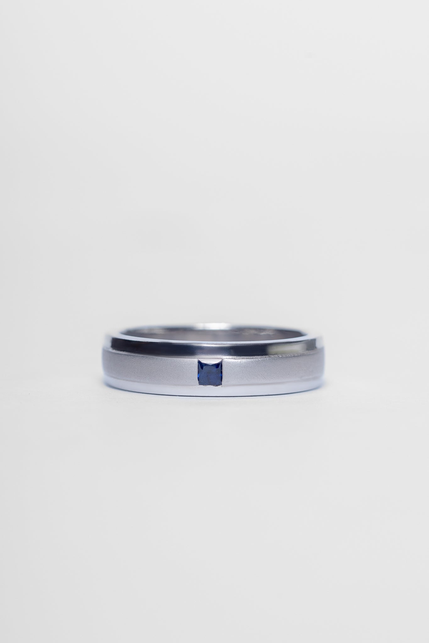 925 Sterling Silver Blue Sapphire Mens Ring