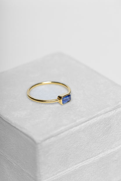 14K Blue Sapphire Solitaire Ring