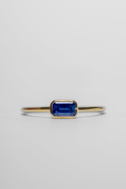 14K Blue Sapphire Solitaire Ring