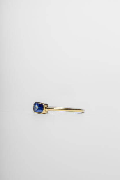 14K Blue Sapphire Solitaire Ring