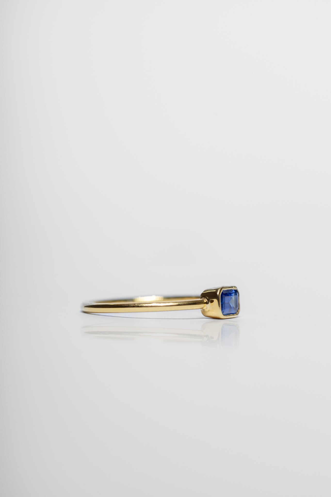 14K Blue Sapphire Solitaire Ring