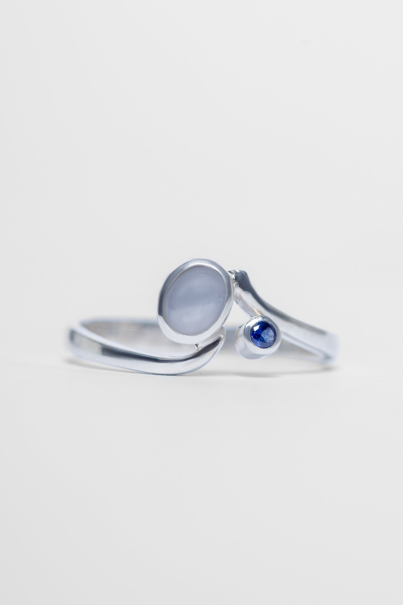 925 Sterling Silver Star Sapphire and Blue Sapphire Ring