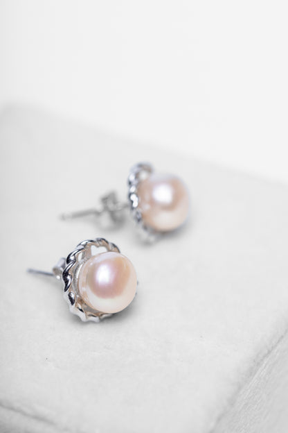 925 Sterling Silver Pearl Earring Studs