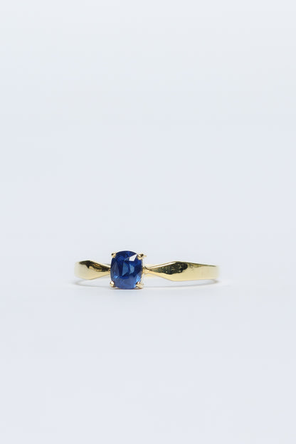 14k Blue Sapphire Claw Ring