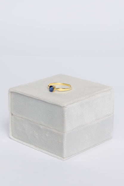 14k Blue Sapphire Claw Ring