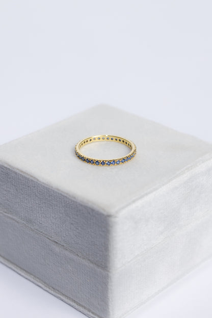 14K Blue Sapphire Eternity Band