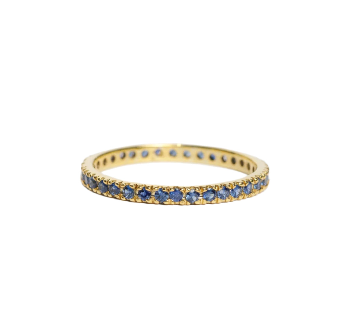 14K Blue Sapphire Eternity Band