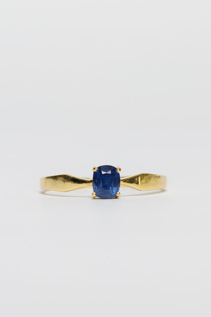 14k Blue Sapphire Claw Ring