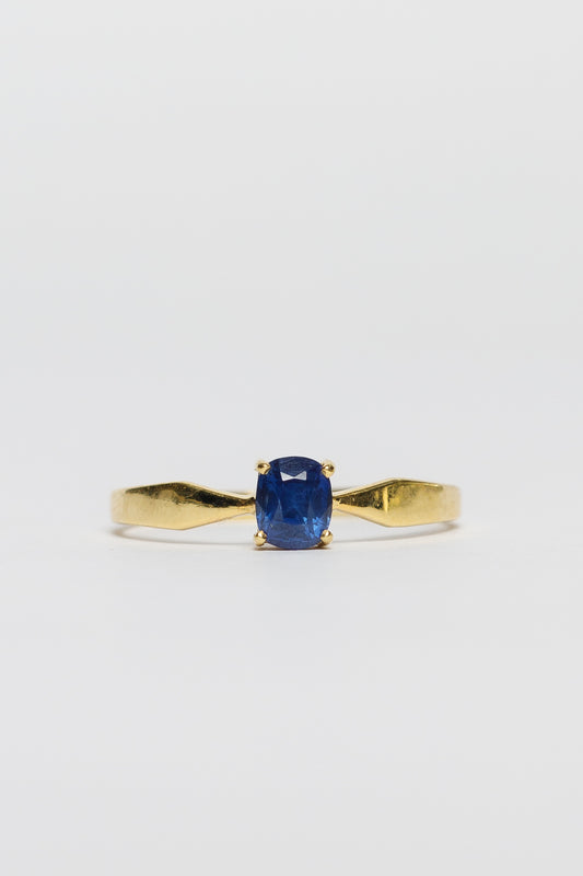 14k Blue Sapphire Claw Ring