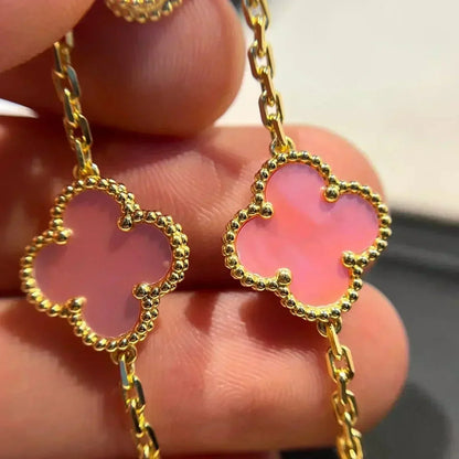 Clovers 5 Motifs Pink MOP Bracelet