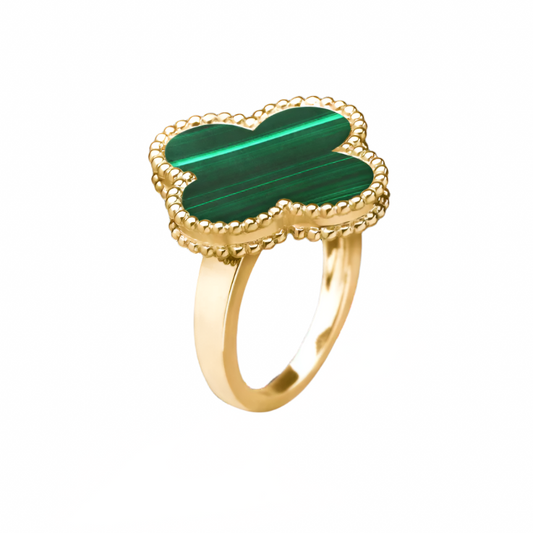 Clovers Malachite Gold Ring