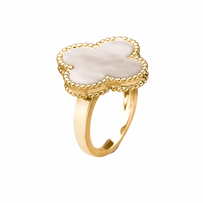 Clovers White MOP Ring