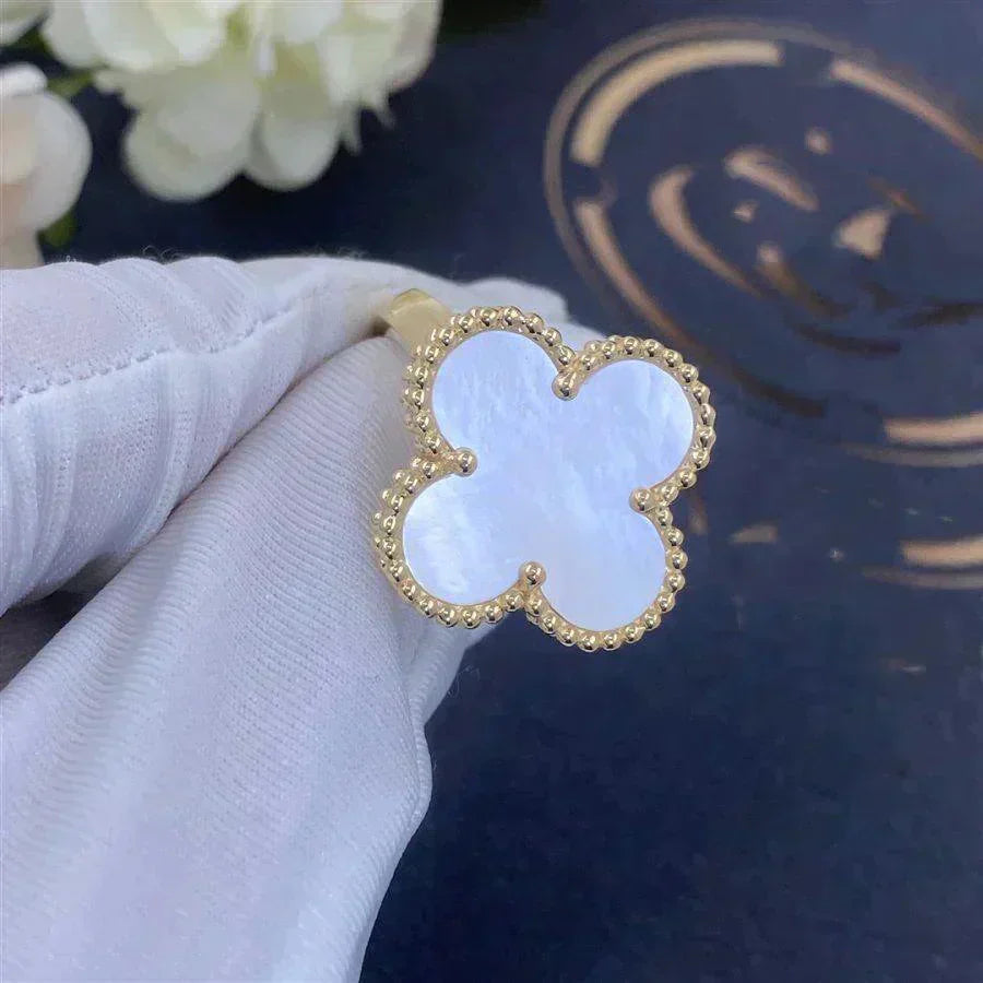 Clovers White MOP Ring