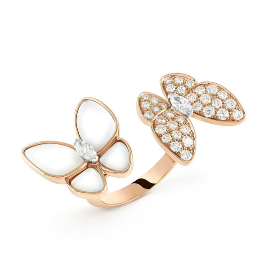 The Twin Butterfly MOP Ring (Adjustable)